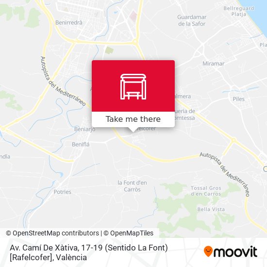 Av. Camí De Xàtiva, 17-19 (Sentido La Font) [Rafelcofer] map