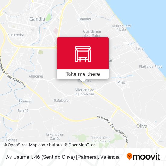 Av. Jaume I, 46 (Sentido Oliva) [Palmera] map