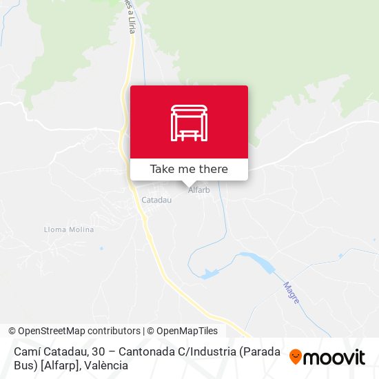 mapa Camí Catadau, 30 – Cantonada C / Industria (Parada Bus) [Alfarp]