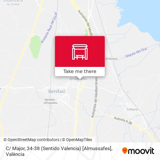 C/ Major, 34-38 (Sentido Valencia) [Almussafes] map