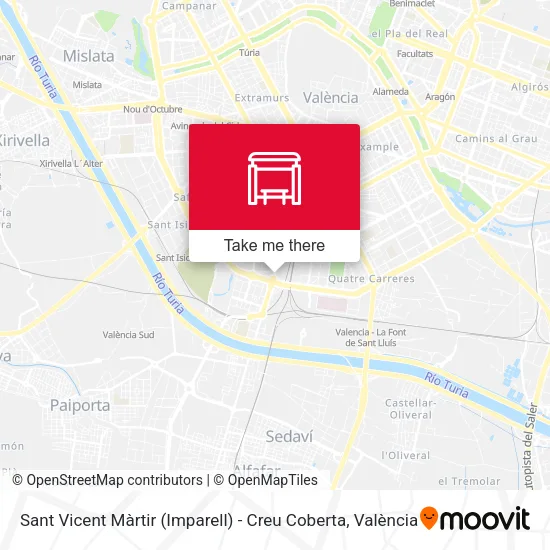Sant Vicent Màrtir (Imparell) - Creu Coberta map