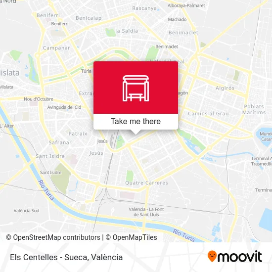 Els Centelles - Sueca map