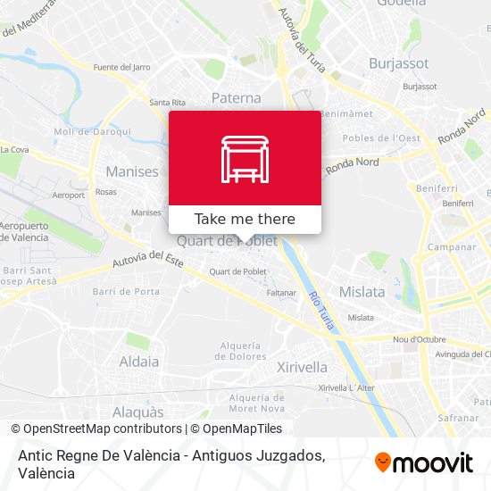 Antic Regne De València - Antiguos Juzgados map
