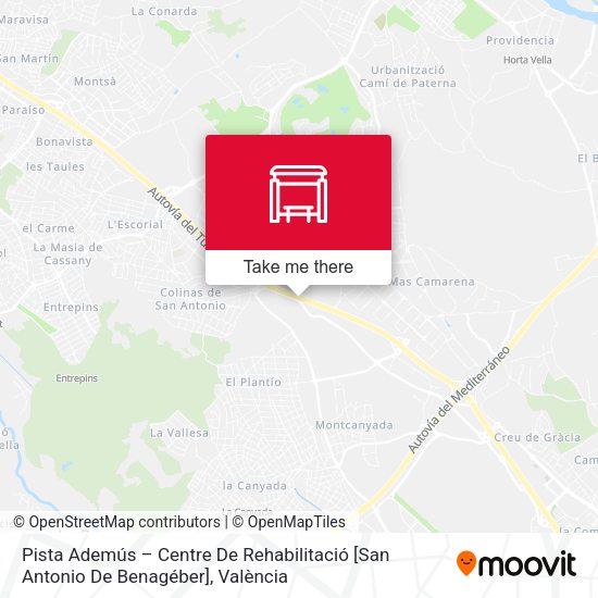 Pista Ademús – Centre De Rehabilitació [San Antonio De Benagéber] map