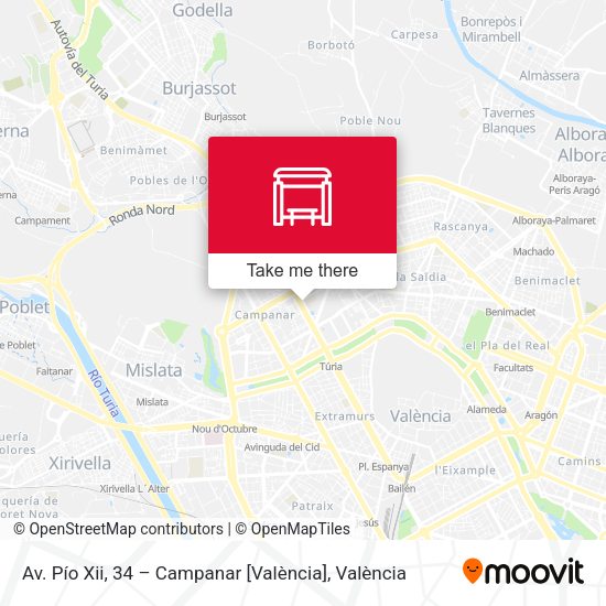 Av. Pío Xii, 34 – Campanar [València] map