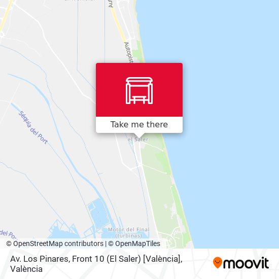 mapa Av. Los Pinares, Front 10 (El Saler) [València]