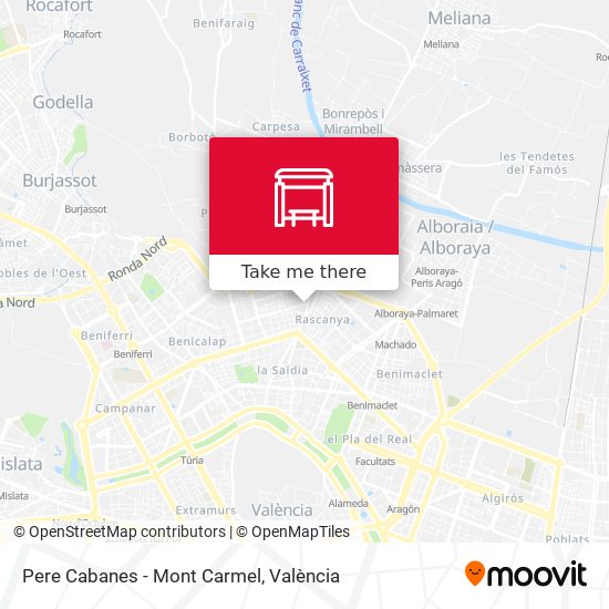 Pere Cabanes - Mont Carmel map