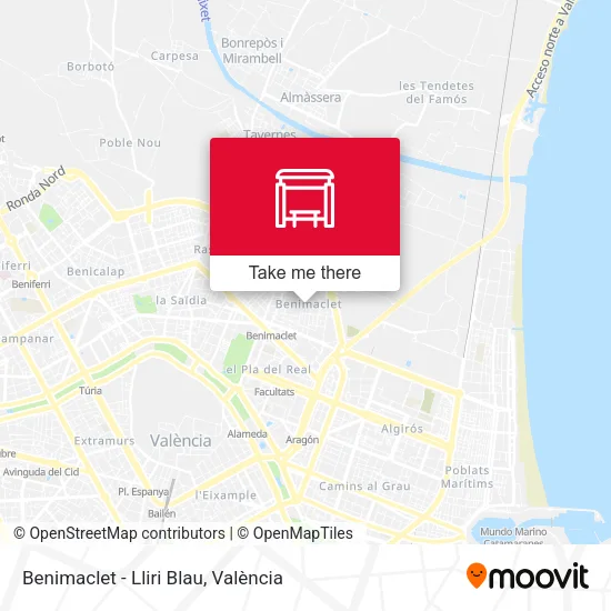 Benimaclet - Lliri Blau map