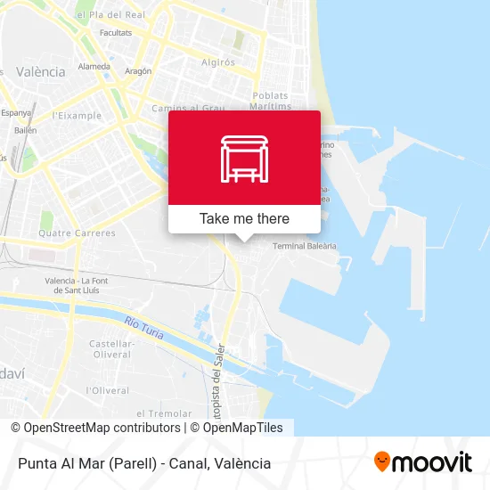 Punta Al Mar (Parell) - Canal map
