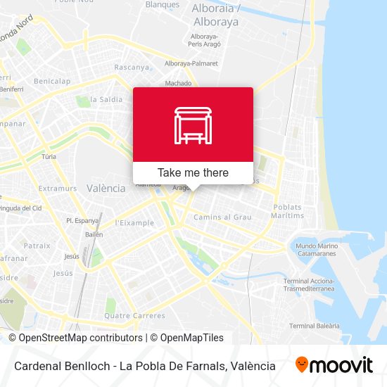 Cardenal Benlloch - La Pobla De Farnals map