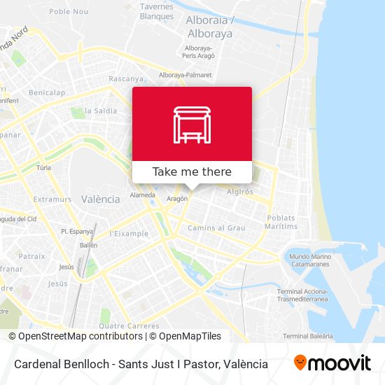 mapa Cardenal Benlloch - Sants Just I Pastor