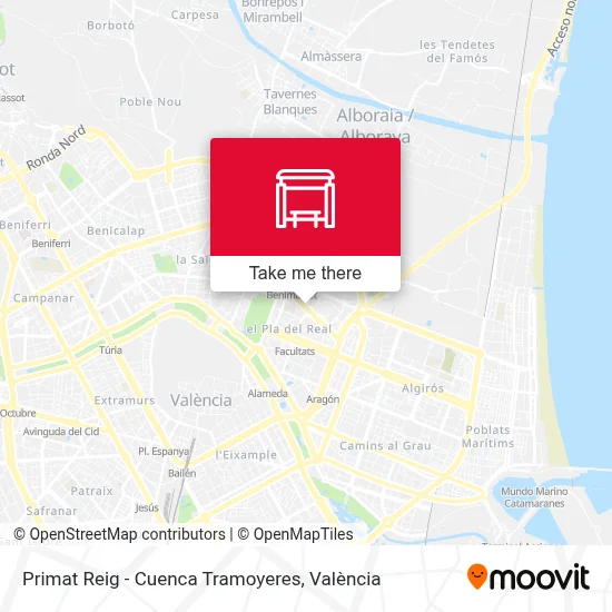 Primat Reig - Cuenca Tramoyeres map