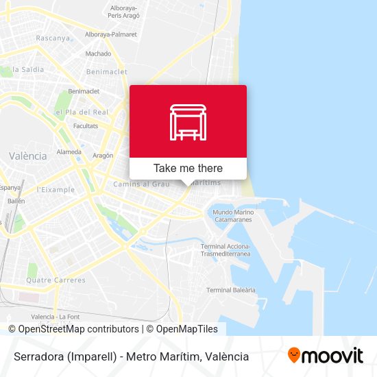 Serradora (Imparell)  - Metro Marítim map