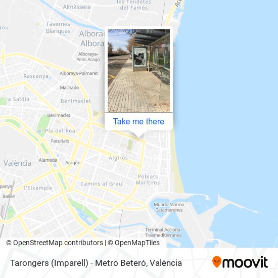 Tarongers (Imparell) - Metro Beteró map