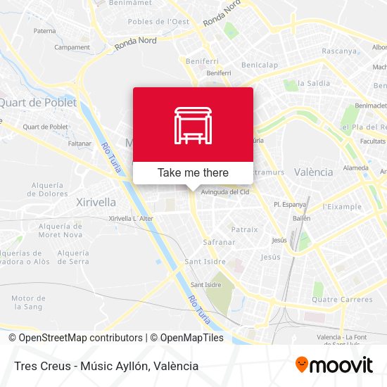 Tres Creus - Músic Ayllón map