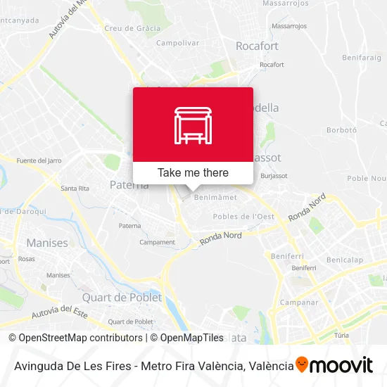 Avinguda De Les Fires - Metro Fira València map