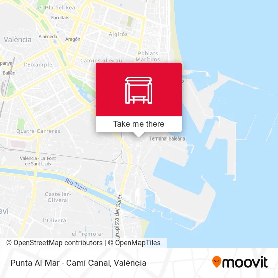 Punta Al Mar - Camí Canal map