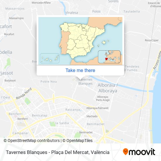 Tavernes Blanques - Plaça Del Mercat map
