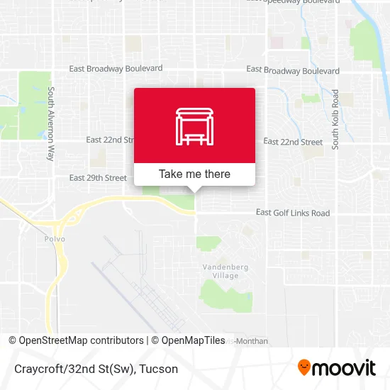 Craycroft/32nd St(Sw) map