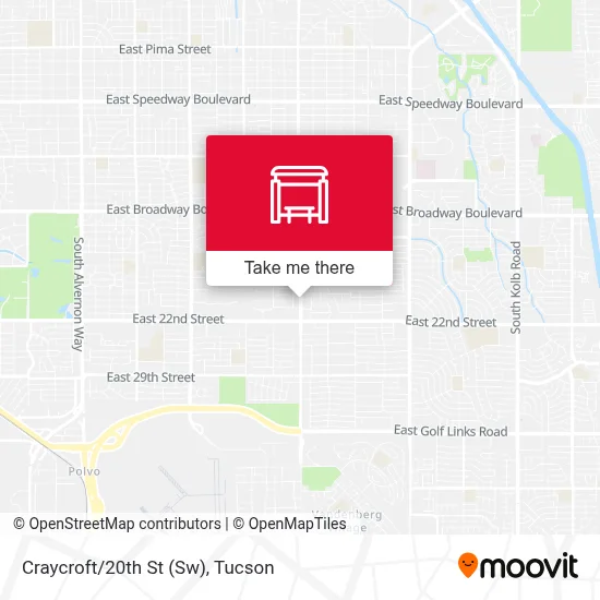 Craycroft/20th St (Sw) map