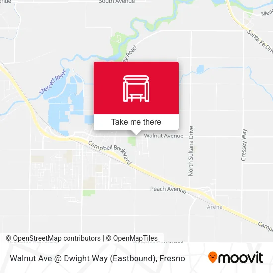 Mapa de Walnut Ave @ Dwight Way (Eastbound)