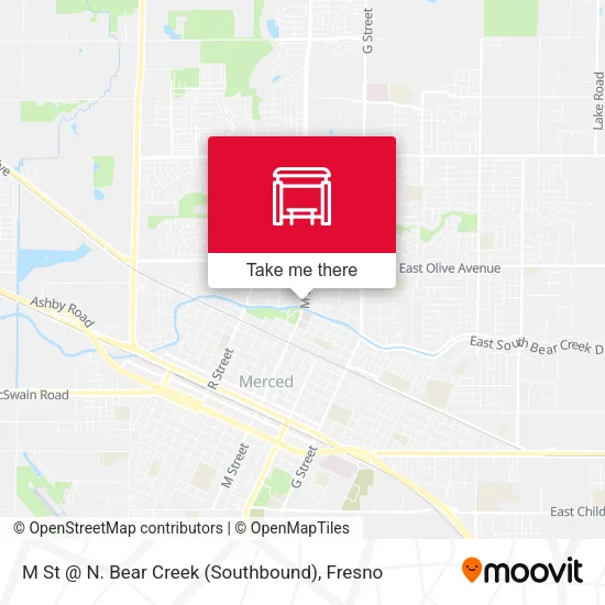 Mapa de M St @ N. Bear Creek (Southbound)