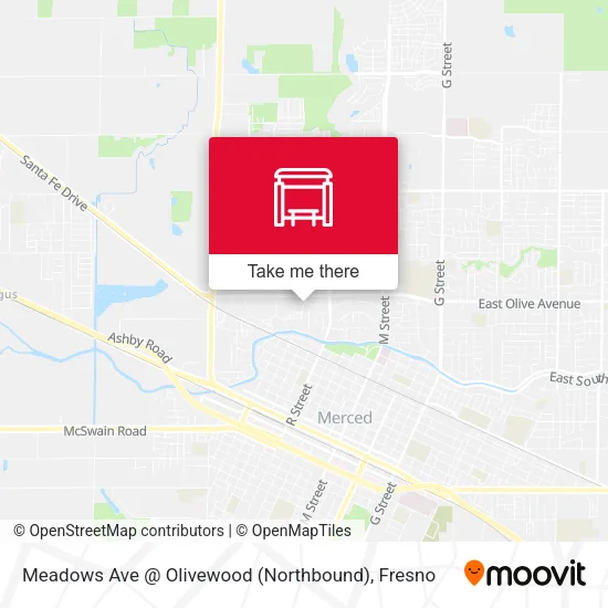 Mapa de Meadows Ave @ Olivewood (Northbound)
