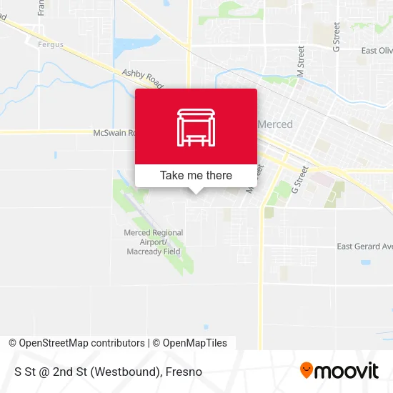 Mapa de S St @ 2nd St (Westbound)