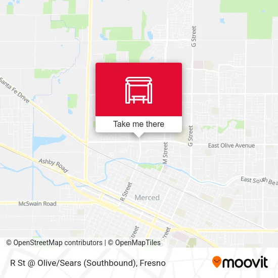 Mapa de R St @ Olive / Sears (Southbound)