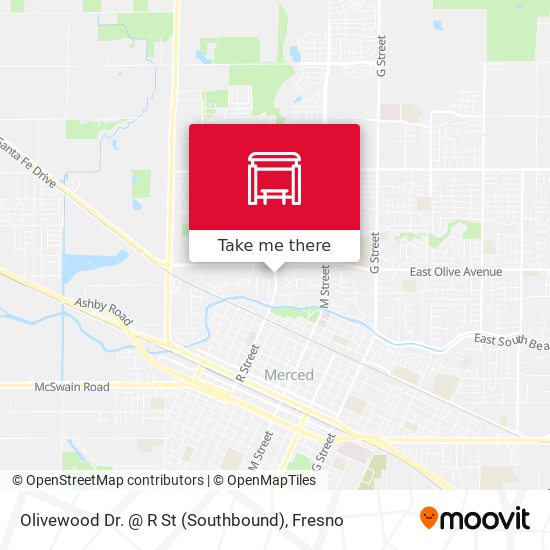 Olivewood Dr. @ R St (Southbound) map