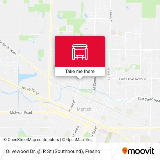 Mapa de Olivewood Dr. @ R St (Southbound)