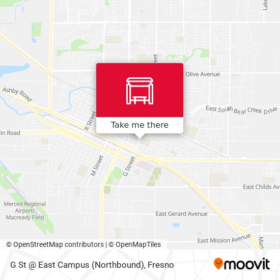 G St @ East Campus (Northbound) map