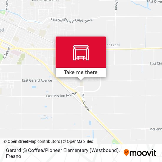 Mapa de Gerard @ Coffee / Pioneer Elementary (Westbound)