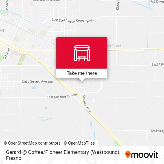 Mapa de Gerard @ Coffee / Pioneer Elementary (Westbound)