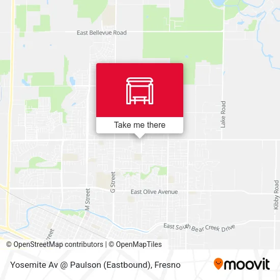 Mapa de Yosemite Av @ Paulson (Eastbound)