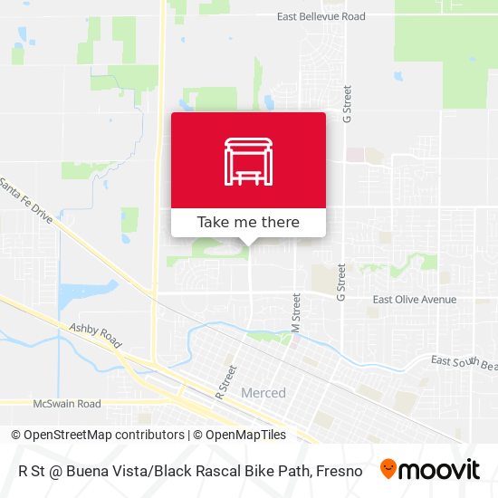 R St @ Buena Vista / Black Rascal Bike Path map