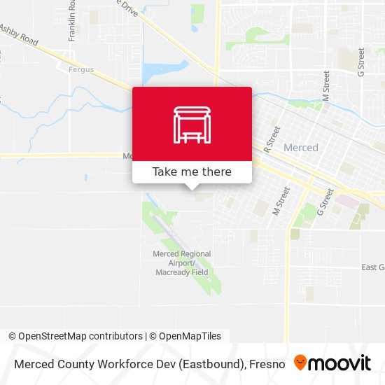 Merced County Workforce Dev (Eastbound) map