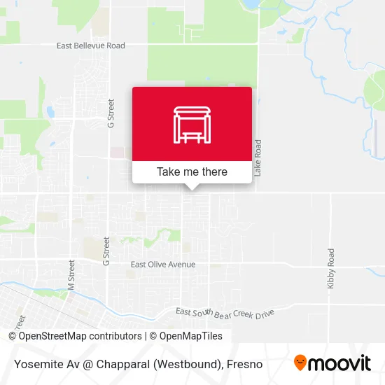 Mapa de Yosemite Av @ Chapparal (Westbound)
