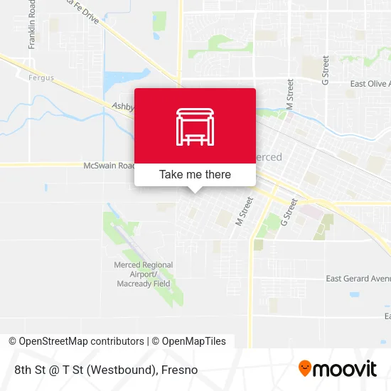 Mapa de 8th St @ T St (Westbound)