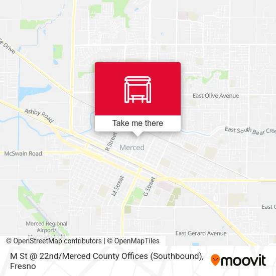 Mapa de M St @ 22nd / Merced County Offices (Southbound)