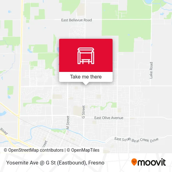 Mapa de Yosemite Ave @ G St (Eastbound)