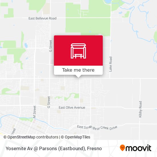 Mapa de Yosemite Av @ Parsons (Eastbound)