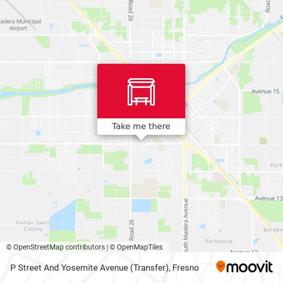 Mapa de P Street And Yosemite Avenue (Transfer)