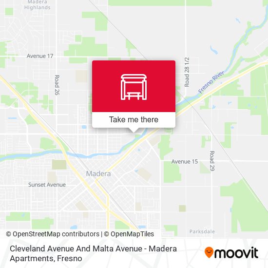Mapa de Cleveland Avenue And Malta Avenue - Madera Apartments