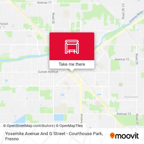 Yosemite Avenue And G Street - Courthouse Park map