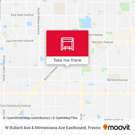W Bullard Ave & Minnewawa Ave Eastbound map