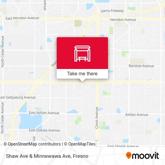 Shaw Ave & Minnewawa Ave map