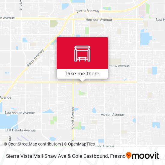 Sierra Vista Mall-Shaw Ave & Cole Eastbound map