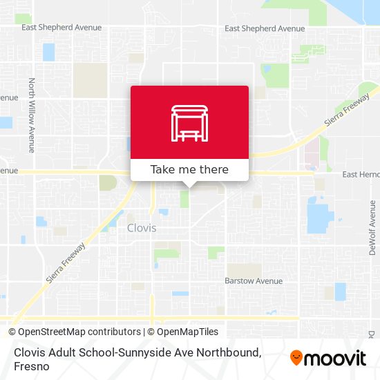 Clovis Adult School-Sunnyside Ave Northbound map