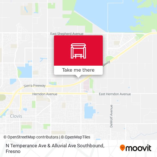 Mapa de N Temperance Ave & Alluvial Ave Southbound